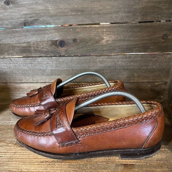 Mens FootJoy Brown Leather Slip On Comfort Tassel Loafers Dress Shoes Size 9.5 D main image 5